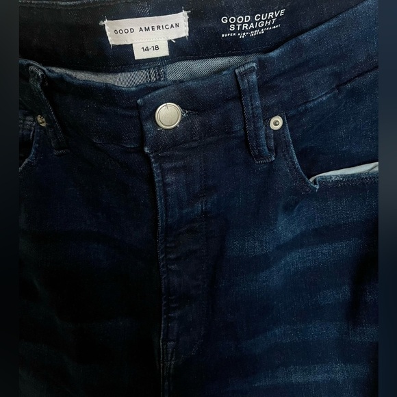 Good American Good Curve Straight Leg Super High Rise Stretch Jeans Size 14 - 18 - Picture 5 of 5